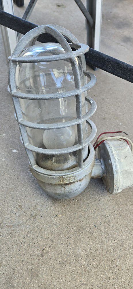 Vintage Industrial Safety Light Lamp 