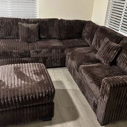 🛋️ NEW!! Sectional Corduroy  L Shaped Sofa STILL IN 📦 🛋️