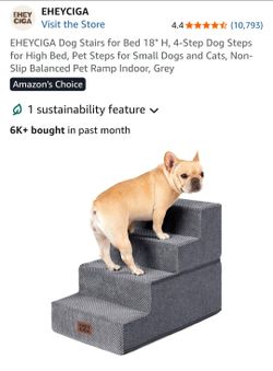 Dog Stairs for Bed 18" H, 4-Step