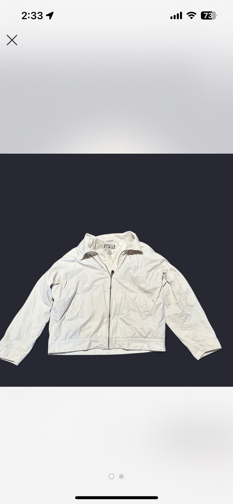 Cream/White Caribbean Joe zip up windbreaker jacket