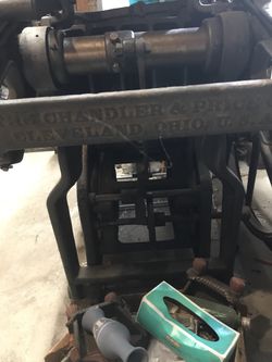 Printing press, Cabinet With Many Tray’s Of Letters  Chandler and Price