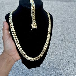 14k Gold Cuban Link Set 