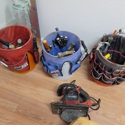 3 Buckets With Tools And Circular Saw. $70 Pickup In Oakdale 