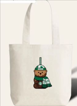 NWT Starbucks Bearista Tote Soccer w Scarf Edition Reserve Exclusive .