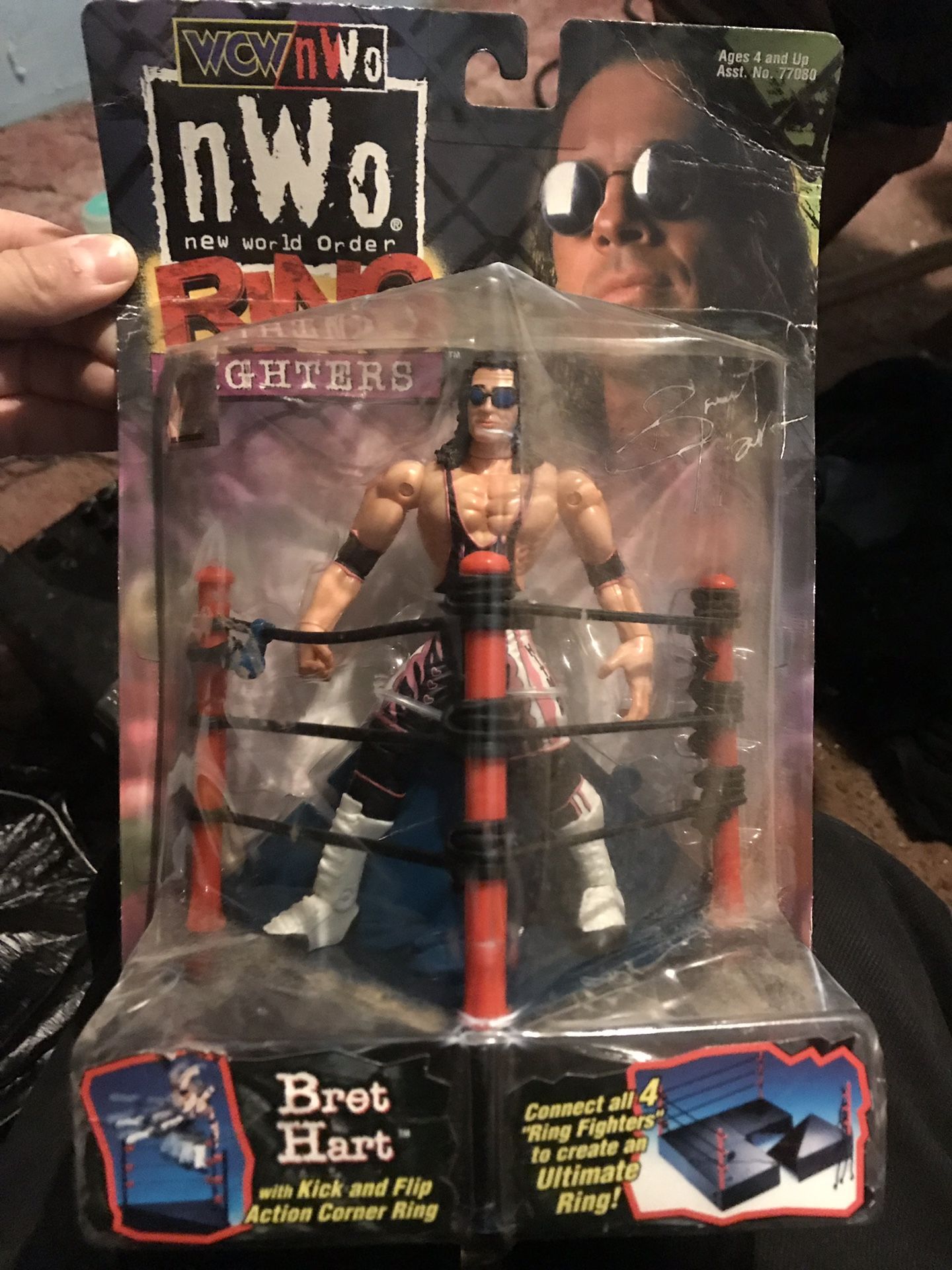 WCW NWO Bret Hart Ring Fighters Action Figure In Package
