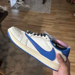 Travis Scott Jordan 1 Low X Fragment “Sail Military Blue”