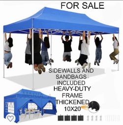 10x20 Pop Up Canopy with 6 Sidewalls and Windows, Ez Up Outdoor Instant Canopy Tent for Parties, Adjustable Waterproof Canopy