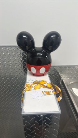 Disney Parks Mickey Mouse Balloon Popcorn Bucket Red Shorts w Strap