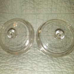 2 Vintage Pyrex Glass Replacement Lids P-81-C 