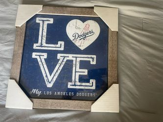Dodgers “LOVE” Framed Wall Art – Rustic MLB Home Décor
