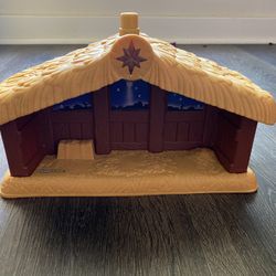 FISHER PRICE ~ LITTLE PEOPLE ~ MUSICAL LIGHT UP NATIVITY STABLE ~ 2002 ~ MATTEL