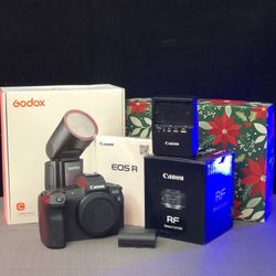 Canon EOS R (used) With New RF 50mm f/1.8 STM And Godox V1