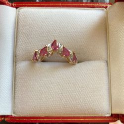 Natural Ruby With Diamonds 14k Size 6/