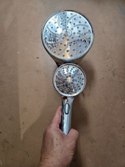 High Pressure Rain Shower Head Combo with Magnetic Handheld Silver
Dual Shower System with Rainfall Showerhead and 8-Spray Handheld, Magnetic