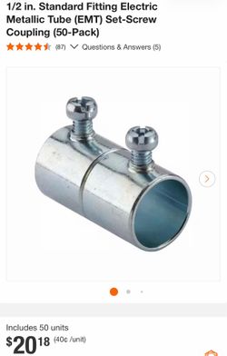 1/2 in. Standard Fitting Electric Metallic Tube (EMT) Set-Screw Coupling (50-Pack)