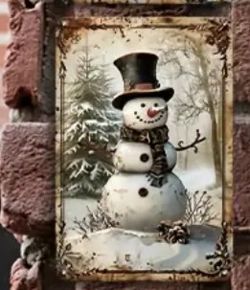Snowman Metal Wall Decor