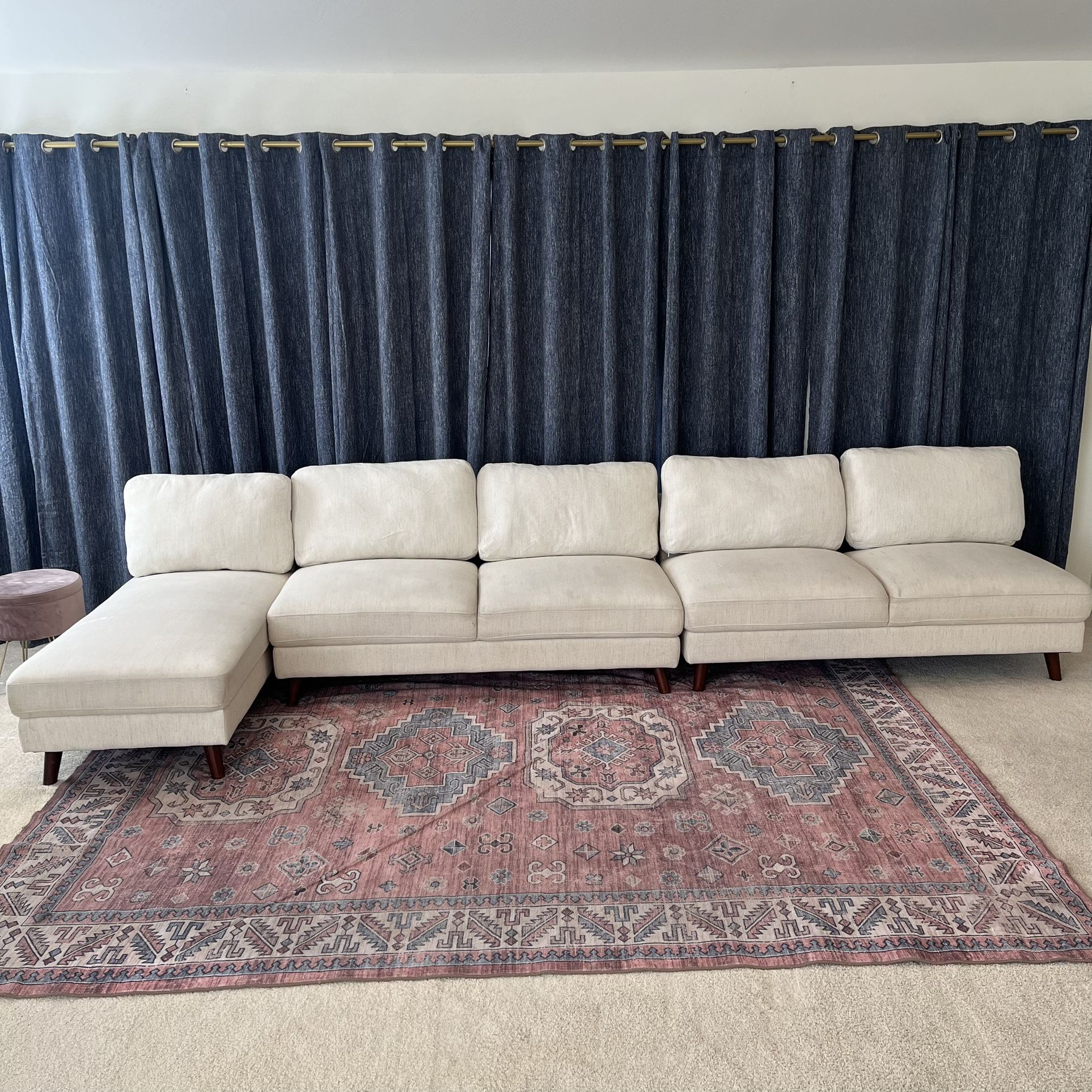 White MCM Sectional Sofa