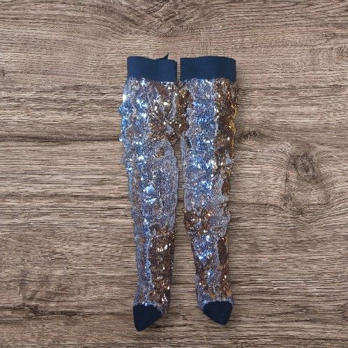 Silver & Gold Sequins Boots