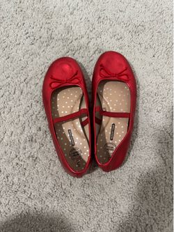 Wonder Nation Red Metallic Ballet Flats Size 5 (fits women size 7-7.5)