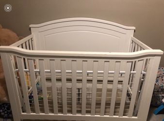 White Wood Baby Crib