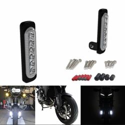 Motorcycle B6 DRL Daytime Running Lights With Universal Fender Mounting Kit Auxiliary LED Taillight Burst Flash Brake light


