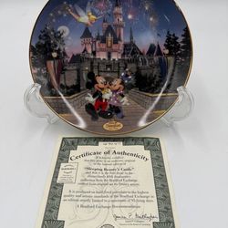Disneyland 40th anniversary Sleeping Beauty Castle Plate Bradford Exchange 1995 W/ COA