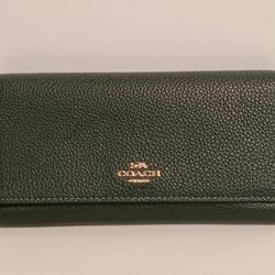 Coach Trifold Wallet (Dark Green)