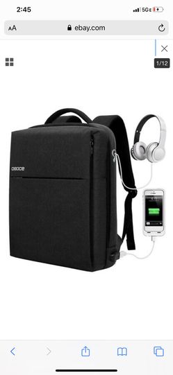 Business Laptop Backpacks,OSOCE Waterproof Bag with Lock USB Charging Cable&Headphone Interface