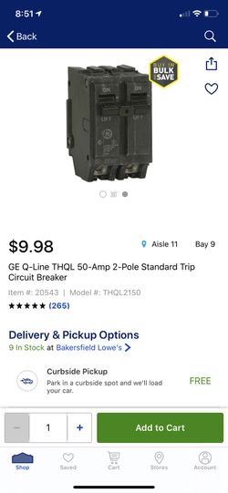 50 -Amp 2-Pole standard trip circuit breaker