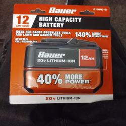 Bauer 20v Lithium Ion 12AH  Battery