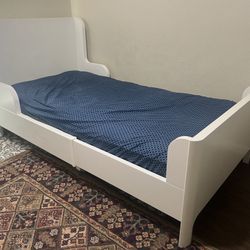 White IKEA Adjustable Twin Sized bed