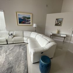 Leather Reclining Sectional Sofa 