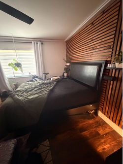 Queen bed frame and mattress