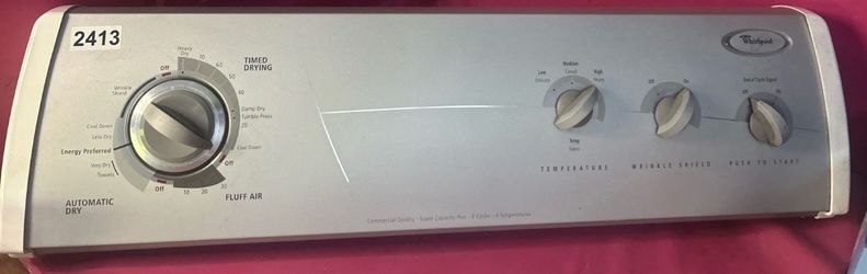 (contact info removed), WP(contact info removed) Whirlpool Dryer Panel