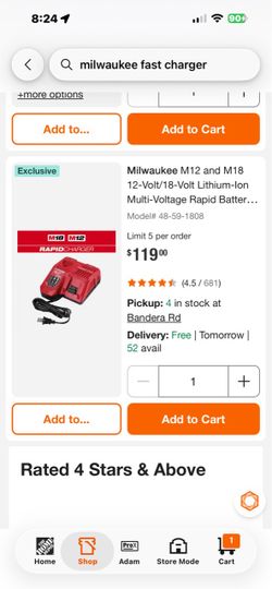 Milwaukee m12/m18 rapid charger