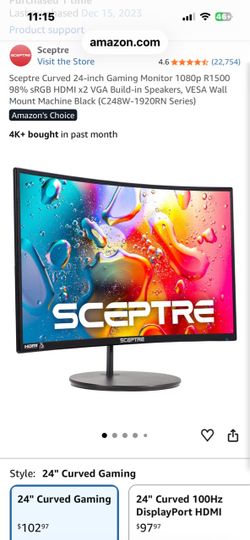 Sceptre Curved 24” Gaming Monitor