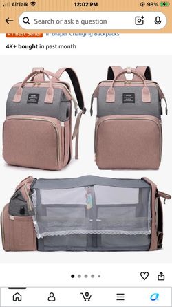 LAND Diaper Backpack with Foldable Bassinet