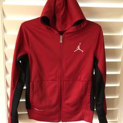 Nike Jordan Jumpman Boys Full Zip Red/black Hoodie Size M 10-12 Yrs