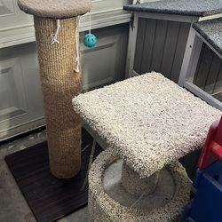 Two cat scratching posts