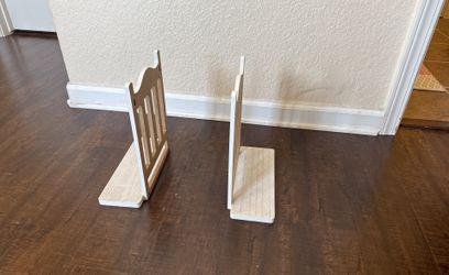 Shabby Chic White Wood Book Ends/ Floating Shelves