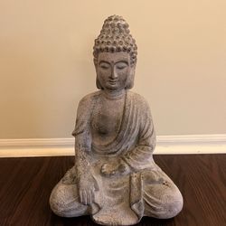 Grey Stone Buddah Garden Statue