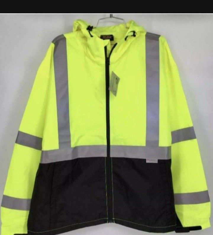  Neon Reflective Lightweight Windbreaker / Rain Jacket  Size 3XL.and 6XL. CHECK OUT MY PAGE FOR MORE MORE ITEMS