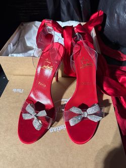 Christian Louboutin Clear PVC Crystal Bow Heels