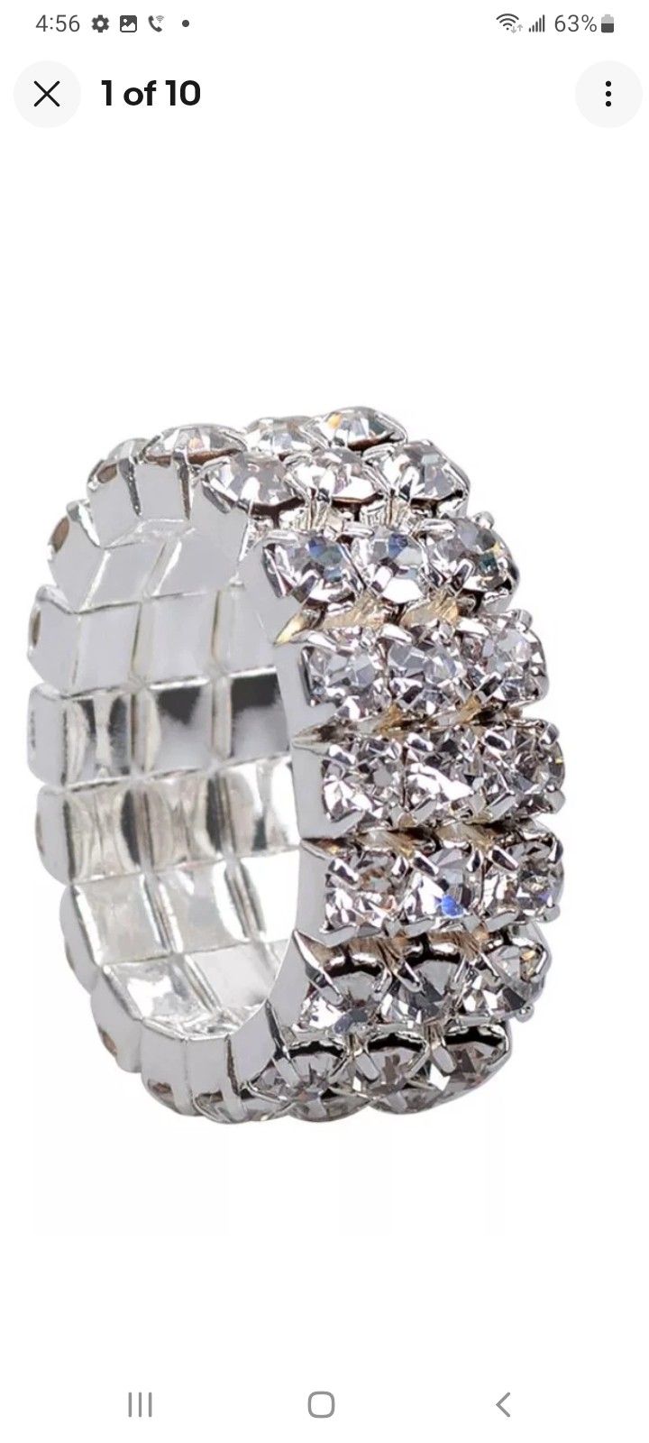 BEAUTIFUL FULL CRYSTAL ELASTIC ETERNITY RING. SIZE 6