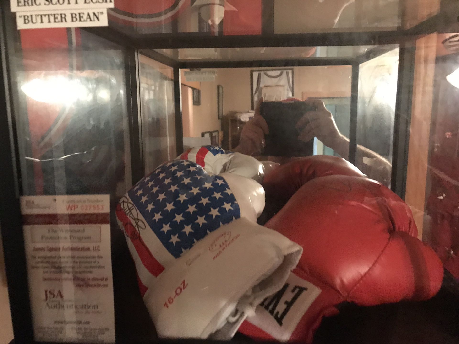 Signed butterbean and ray Mancini gloves