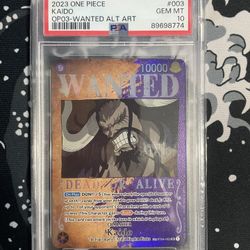 2023 One Piece Op03 Kaido #003 Wanted Alternate Art PSA 10