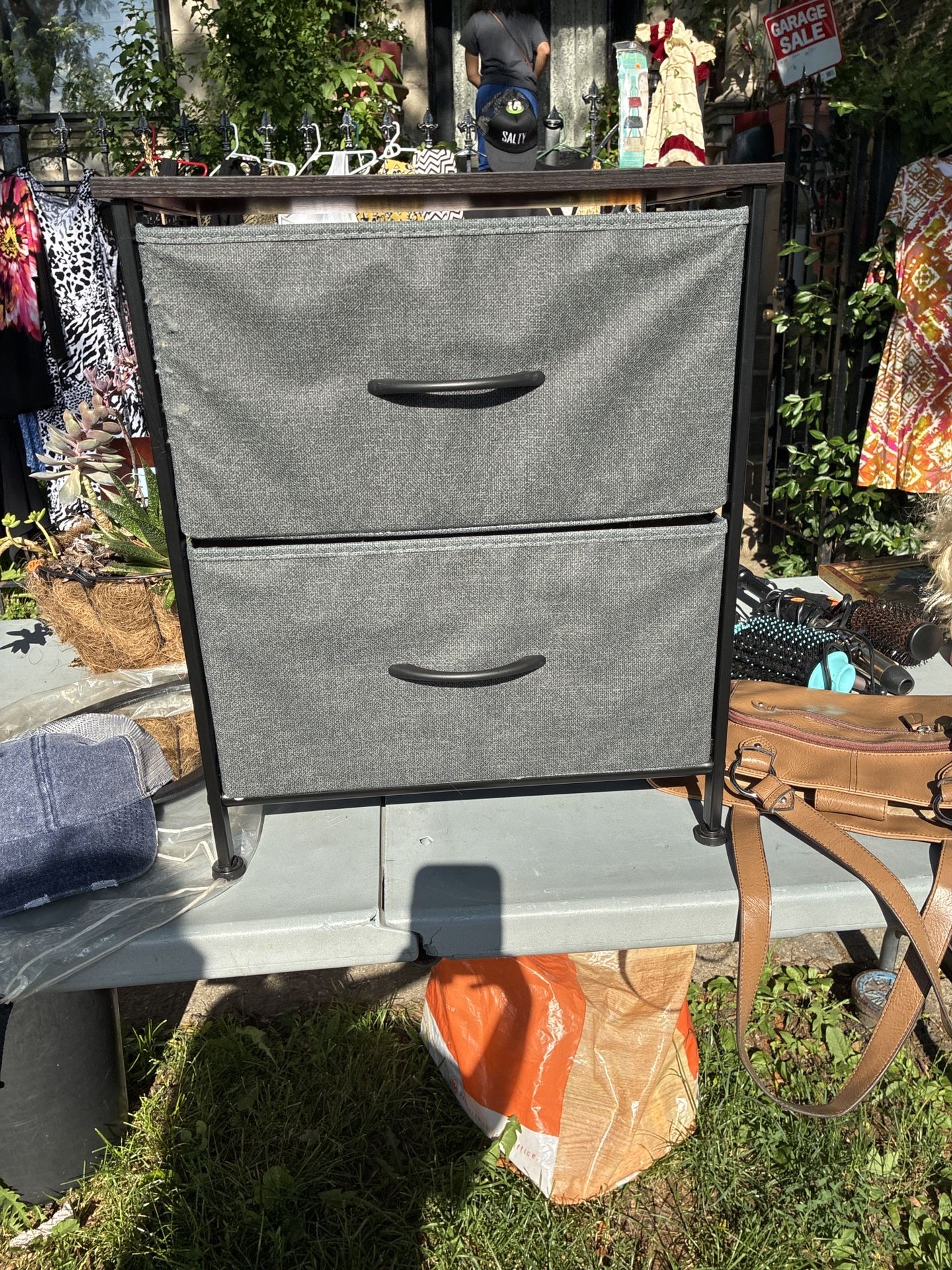 Gray 2 Fabric Drawer Storage Dresser