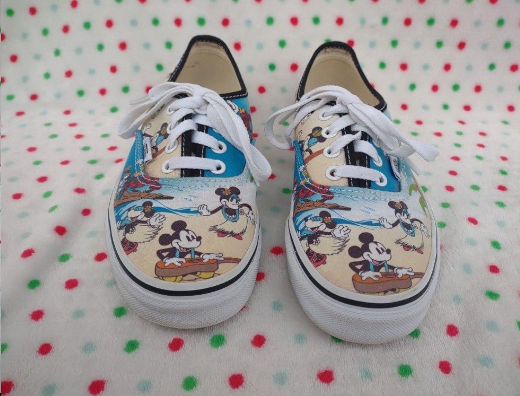VANS DISNEY Aloha Mickey Minnie Mouse Men 4.5 Women 6 Hawaii Tropical Sneakers