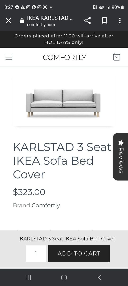 Ikea Karlstad Sofa Cover