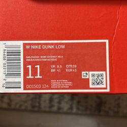Nike Dunk Low Cacao  Size 9.5 Men’s 11 Women’s 